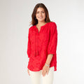 Hattie V-Neck Top with Embroidered Star