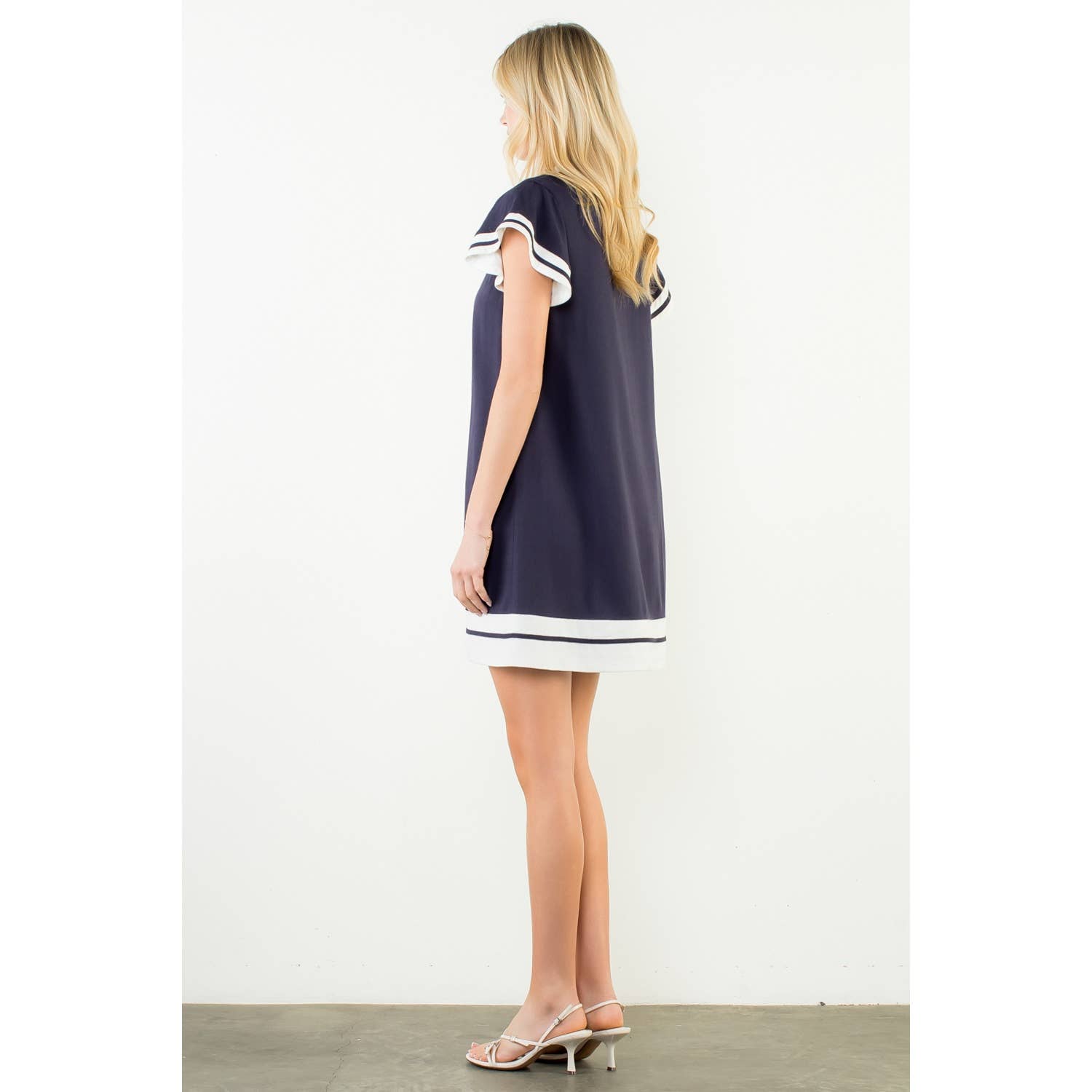 Flutter Sleeve V-Neck Dress