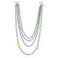 Multi-Strand Turquoise with Gold Round Necklace
