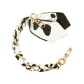 Gold Phone Chain with Scarf Black and White- Short
