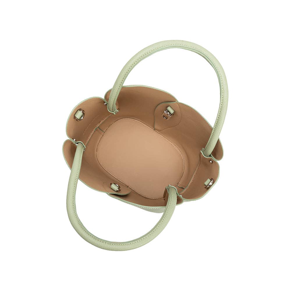 Tulip Sage Recycled Vegan Leather Top Handle Bag