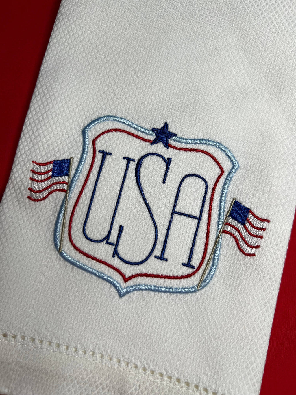 USA Flag Crest Huck Towel