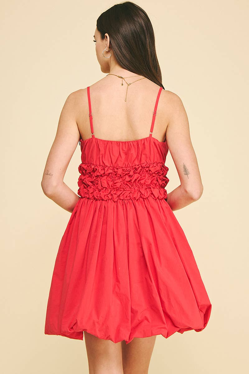 BUBBLE HEM MINI DRESS - 5858D