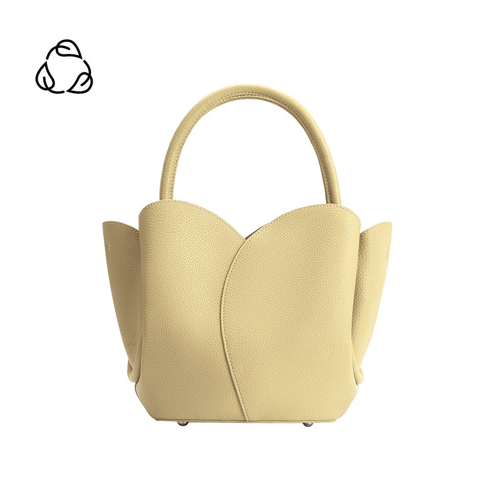Tulip Yellow Recycled Vegan Leather Top Handle Bag