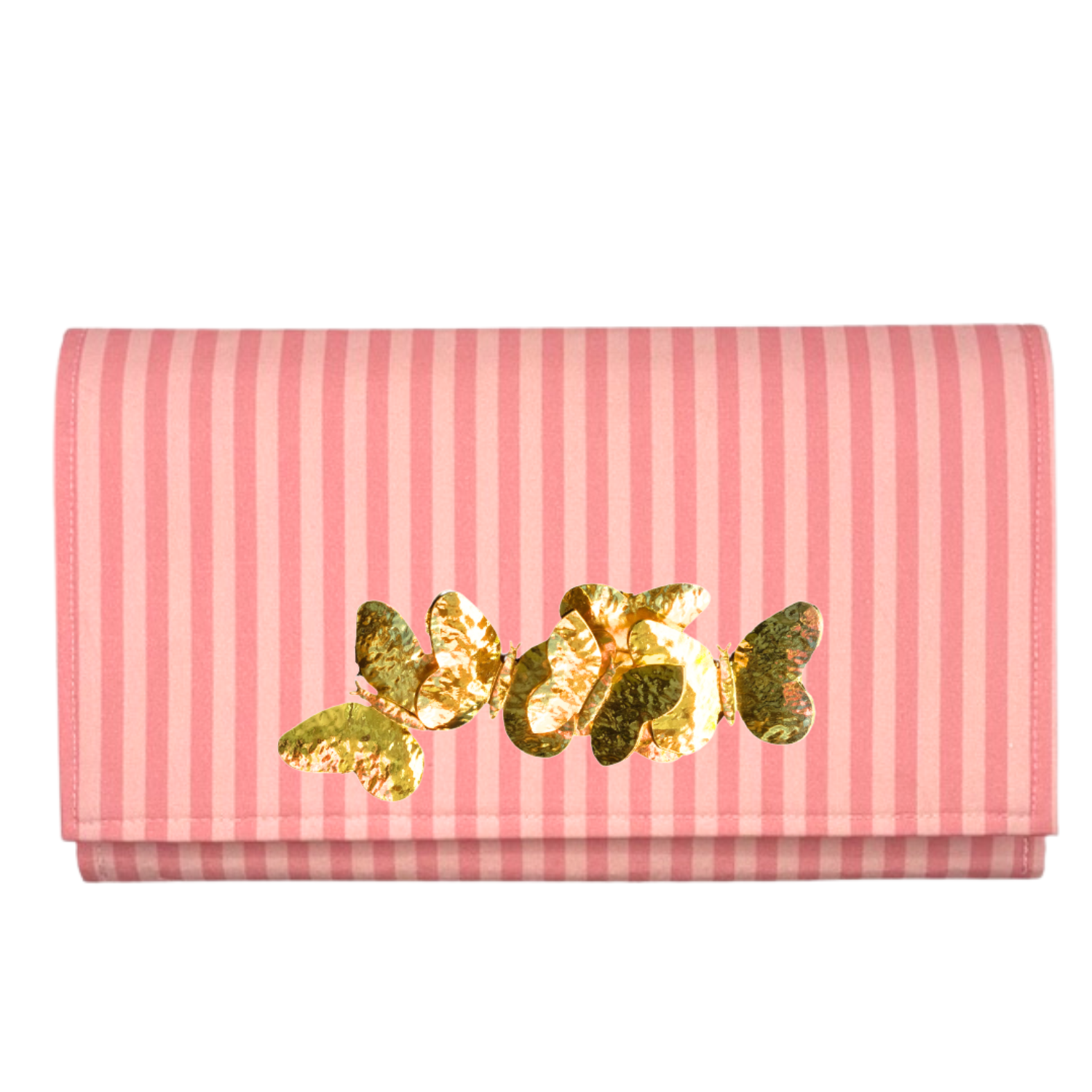 Pink on Pink Stripe Clutch