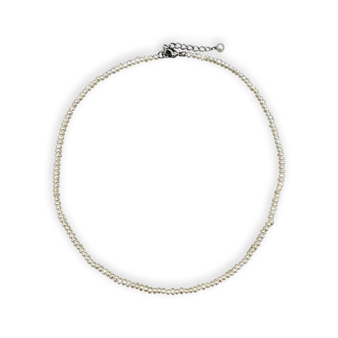 123-MINI-S | VINTAGE SINGLE STRAND WHITE NECKLACE