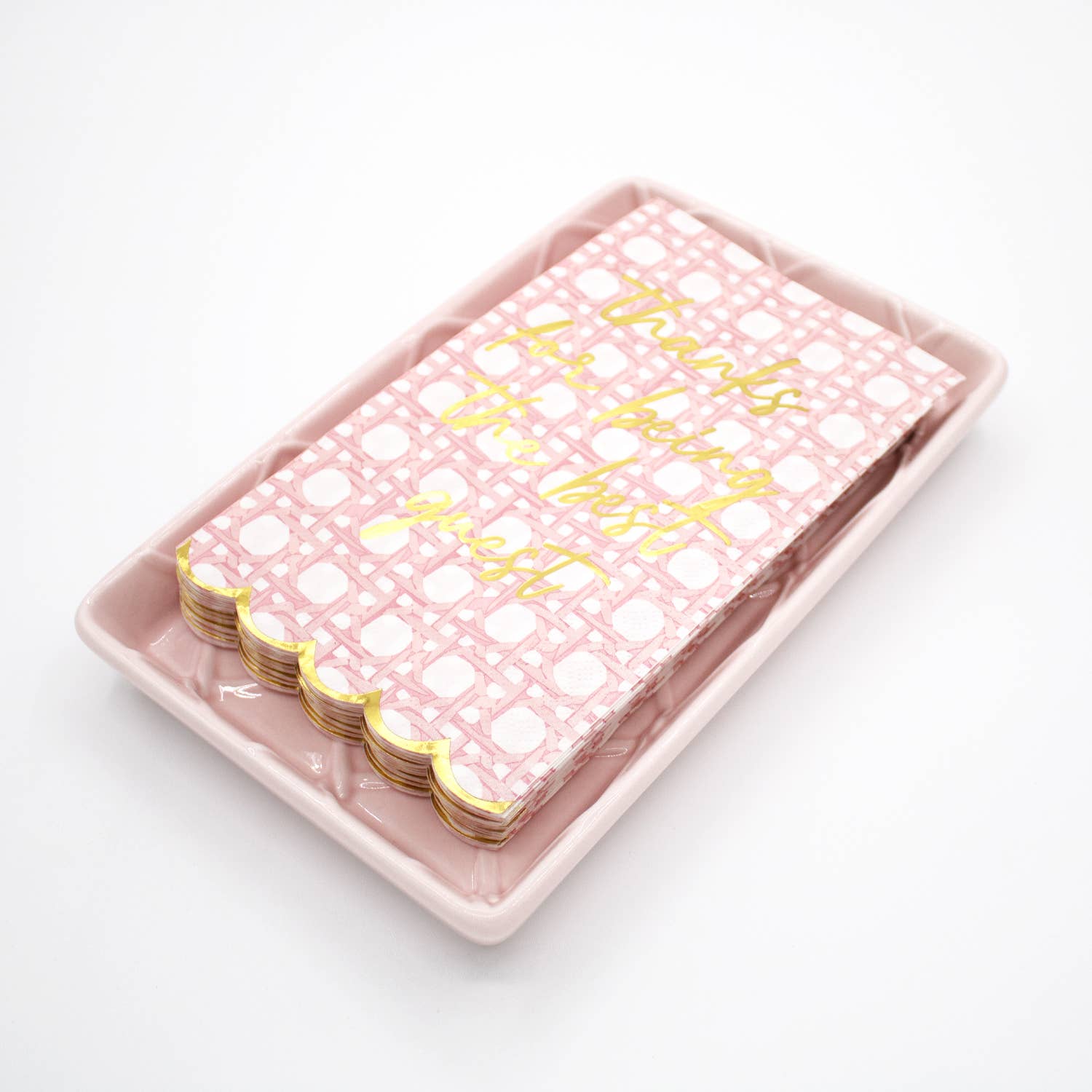 Pink Cane Paper Guest Towel Packs
