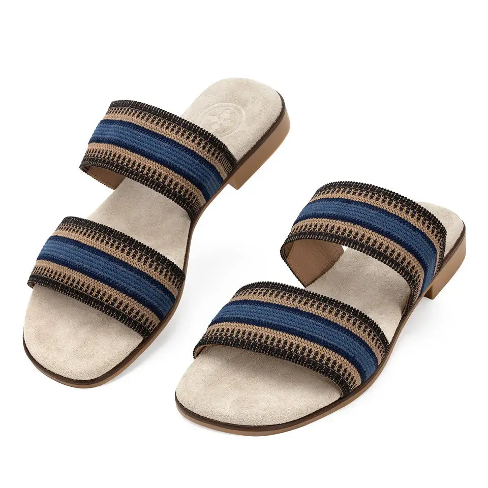 Majorca -Raffia Scalloped Slide Sandal - Spring/Summer