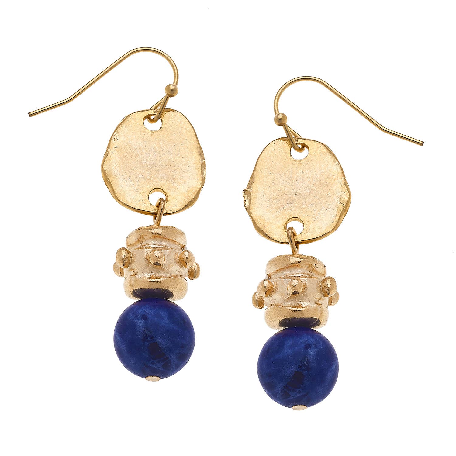 Gold Dotted Detail + Soladite Drop Earrings