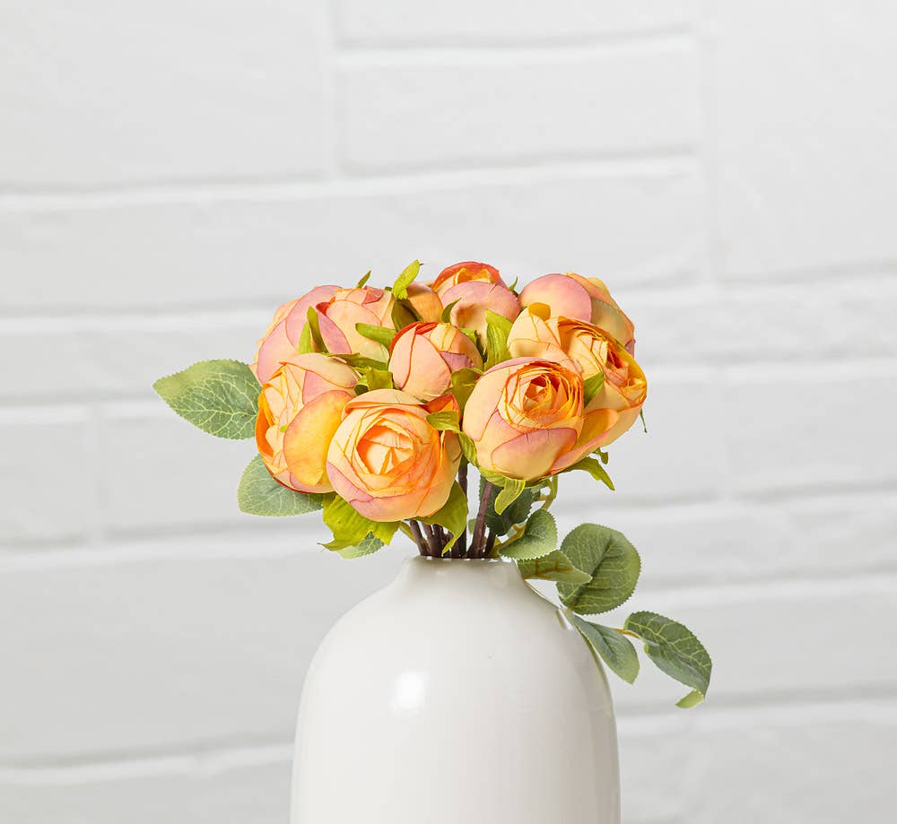 Peony Bud Bouquet-Ylw-10"H