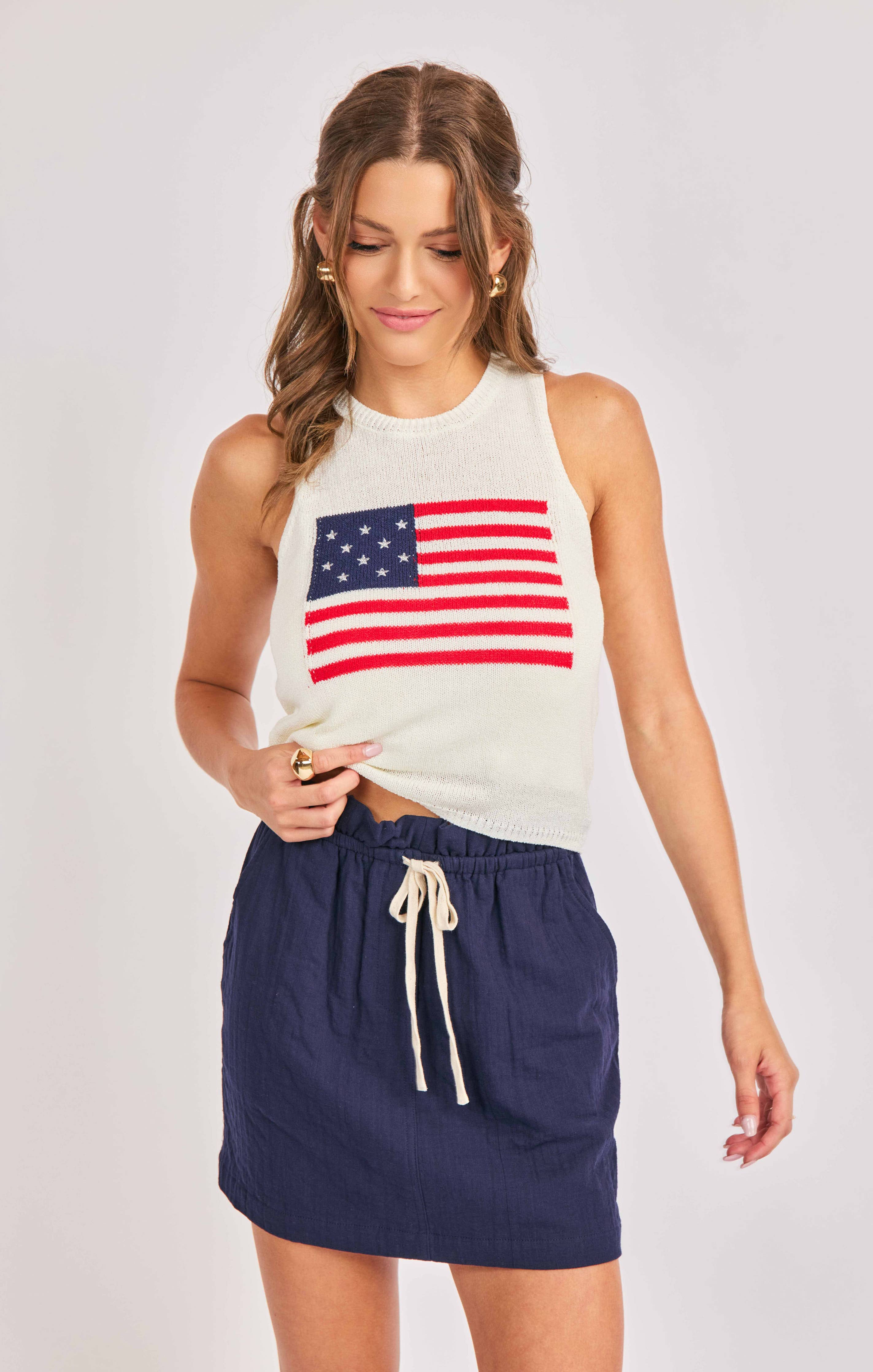 American Spirit Sweater Tank:IVORY