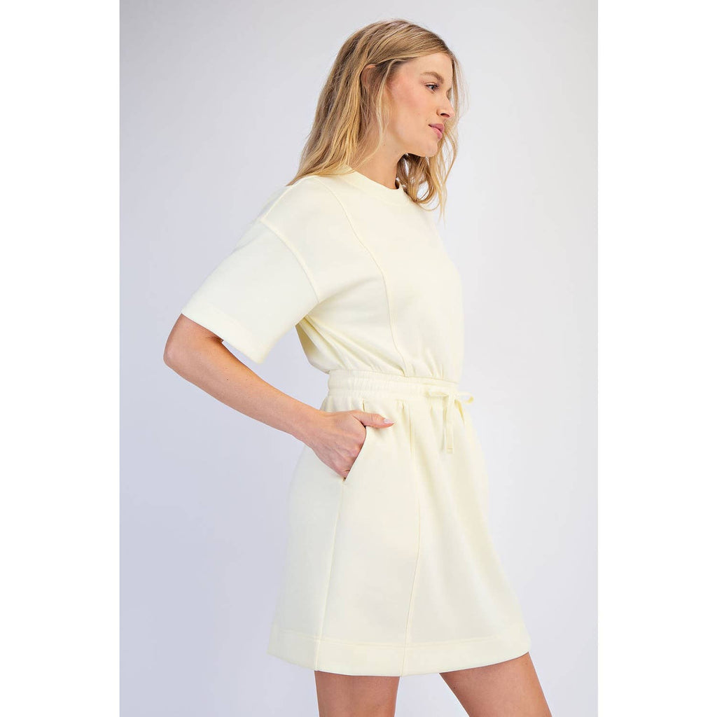 MODAL SCUBA LUXE SHORT SLEEVE MINI DRESS
