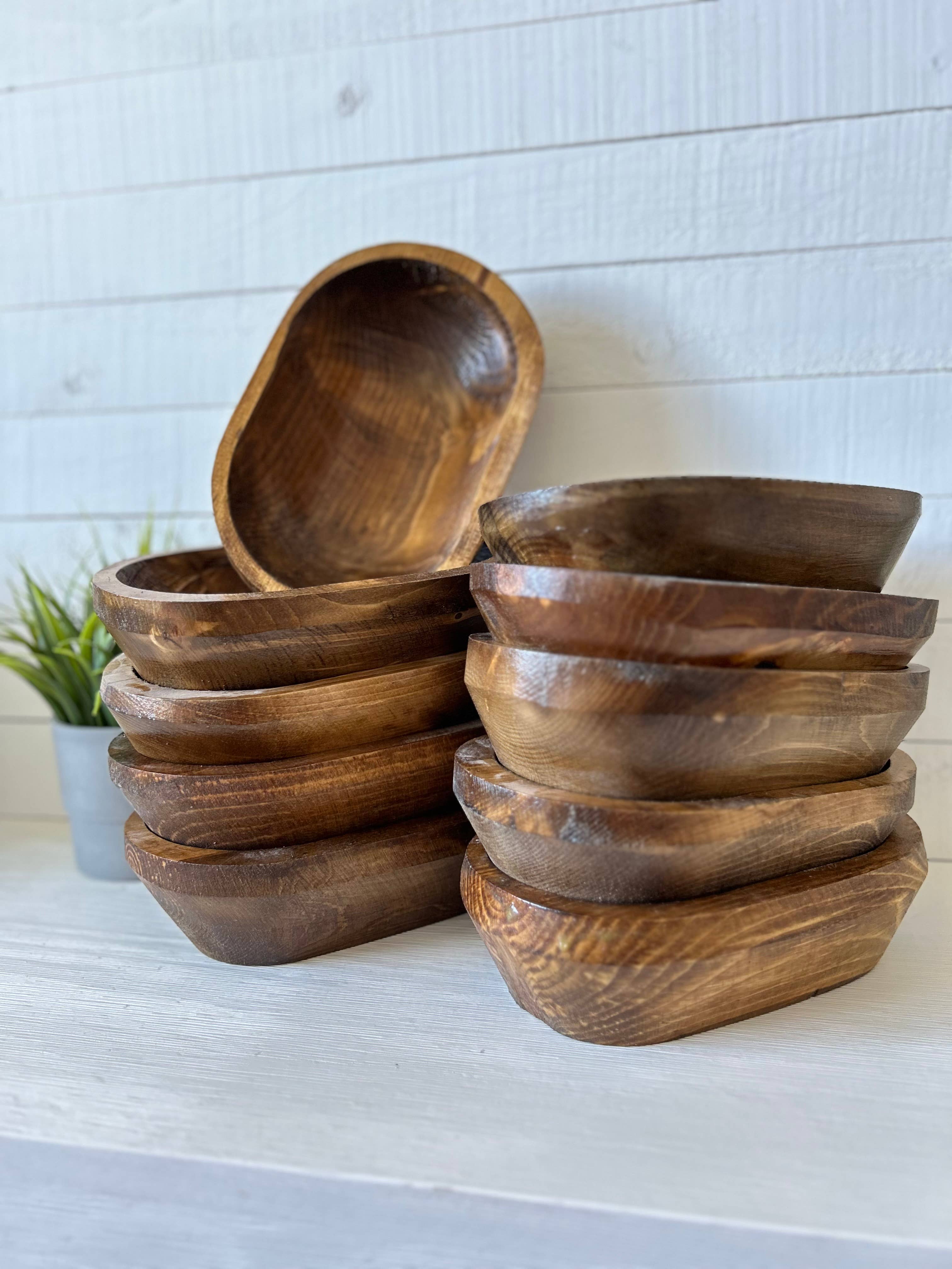 Farmhouse 3Wick Safe Candle Ready Rustic Reusable Dough Bowl