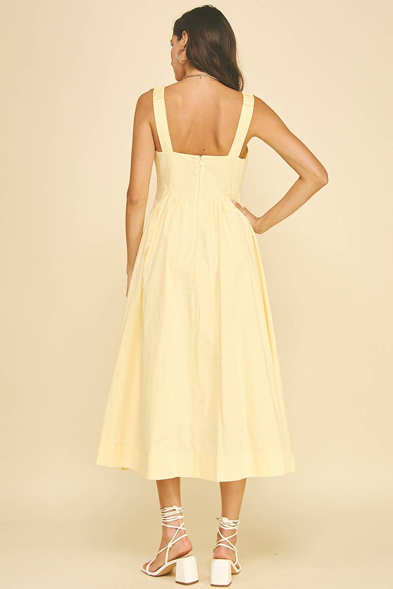 A-LINE POPLIN MIDI DRESS - 6933D