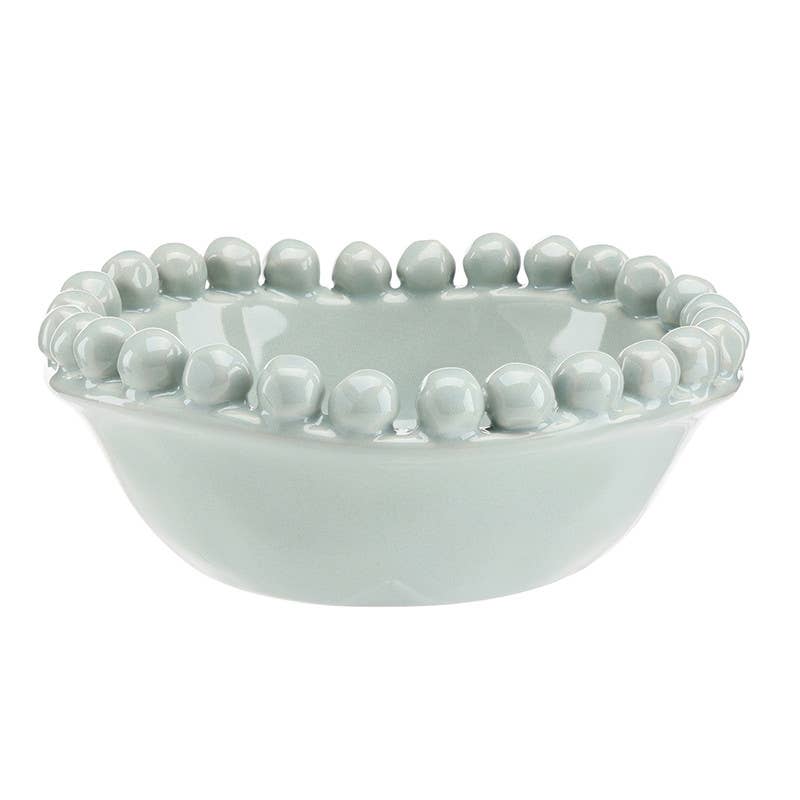 Ceramic Beaded Bowl - Small - Coastal Blue