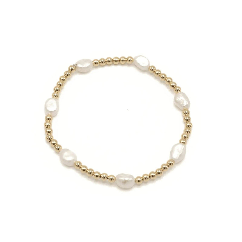 Baroque Patterned Pearl Bracelet in 14k Gold-Filled