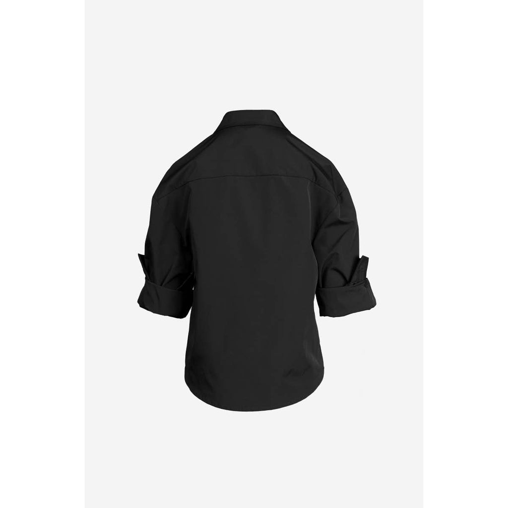 Rolled Sleeve Button Up Blouse