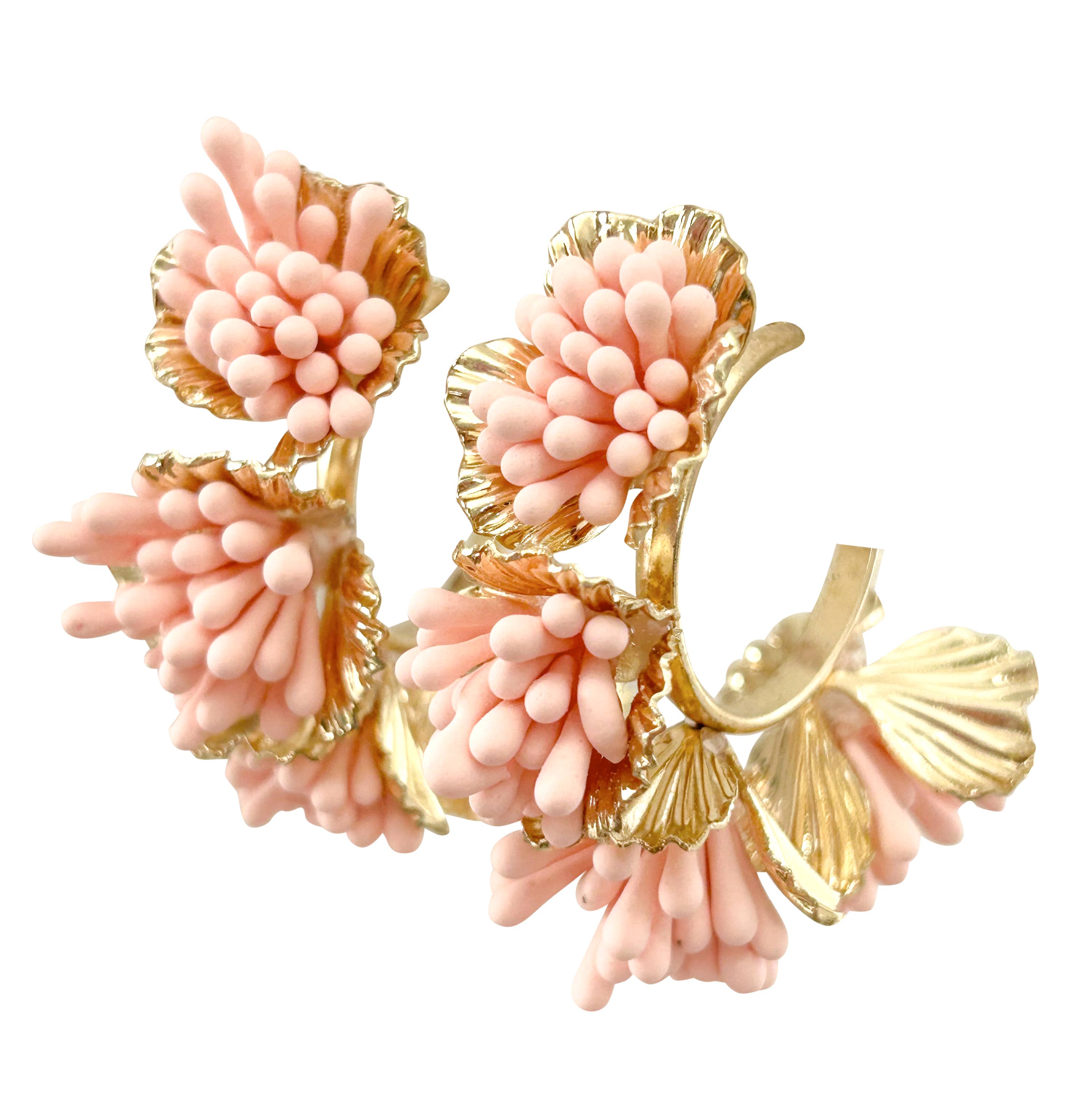 Maxine Floral Hoop Earring - Light Pink