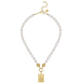 1 Bam Bird Mahjong Tile Pearl Necklace