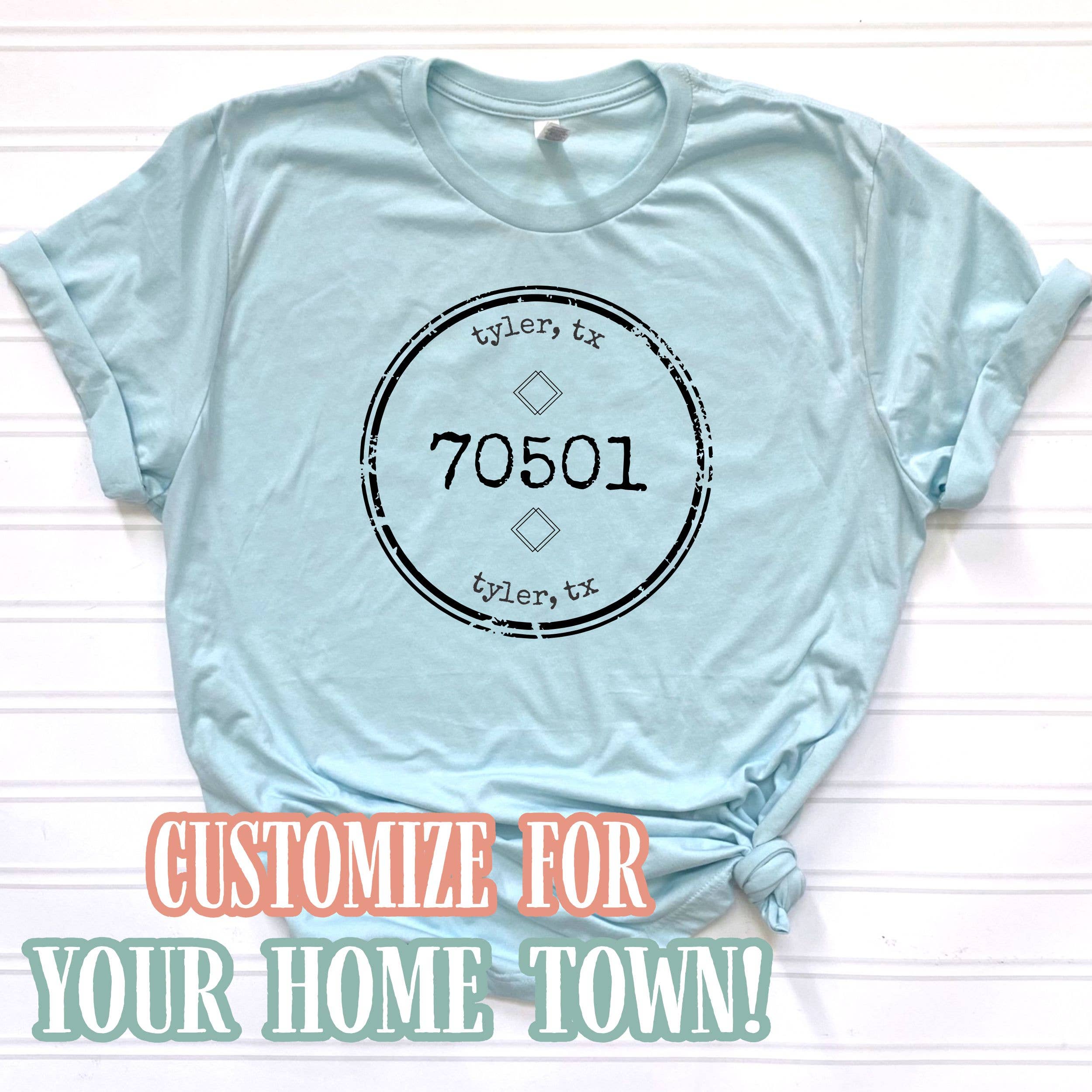 Distressed Zip Code Circle -