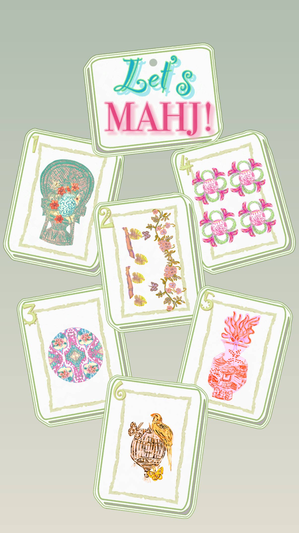 LARGE Designer Let’s MAHJ! Tile Door Hanger