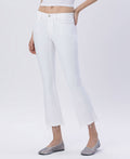 MID RISE SEAMLESS WAISTBAND CROP FLARE JEANS LV1932WH