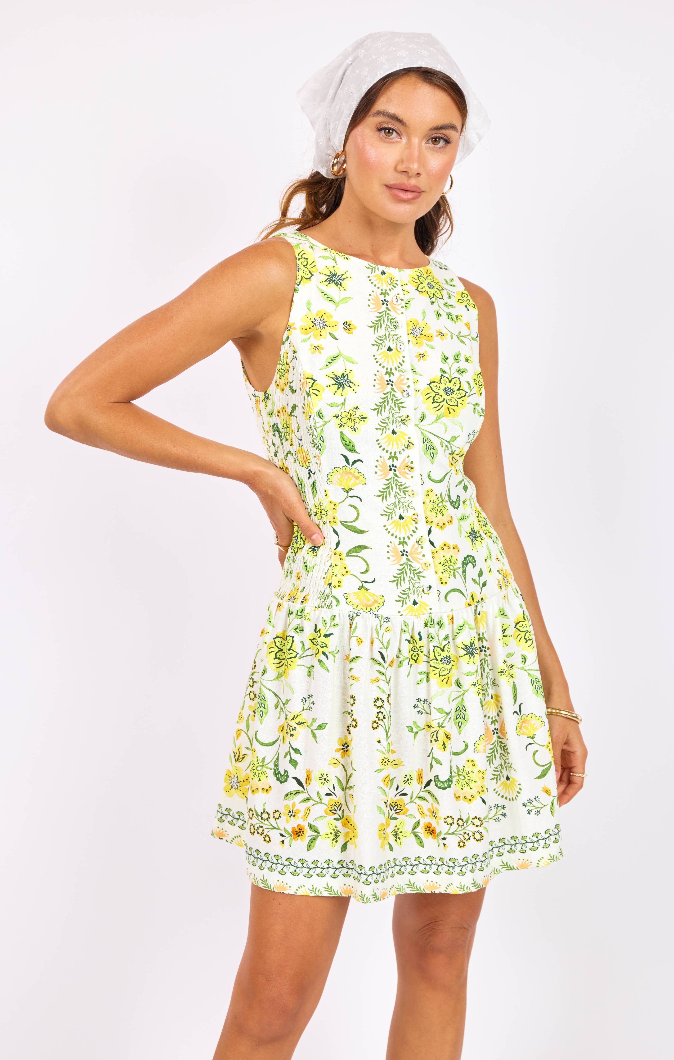 Dandelion Dreams Mini Dress:CITRON MULTI