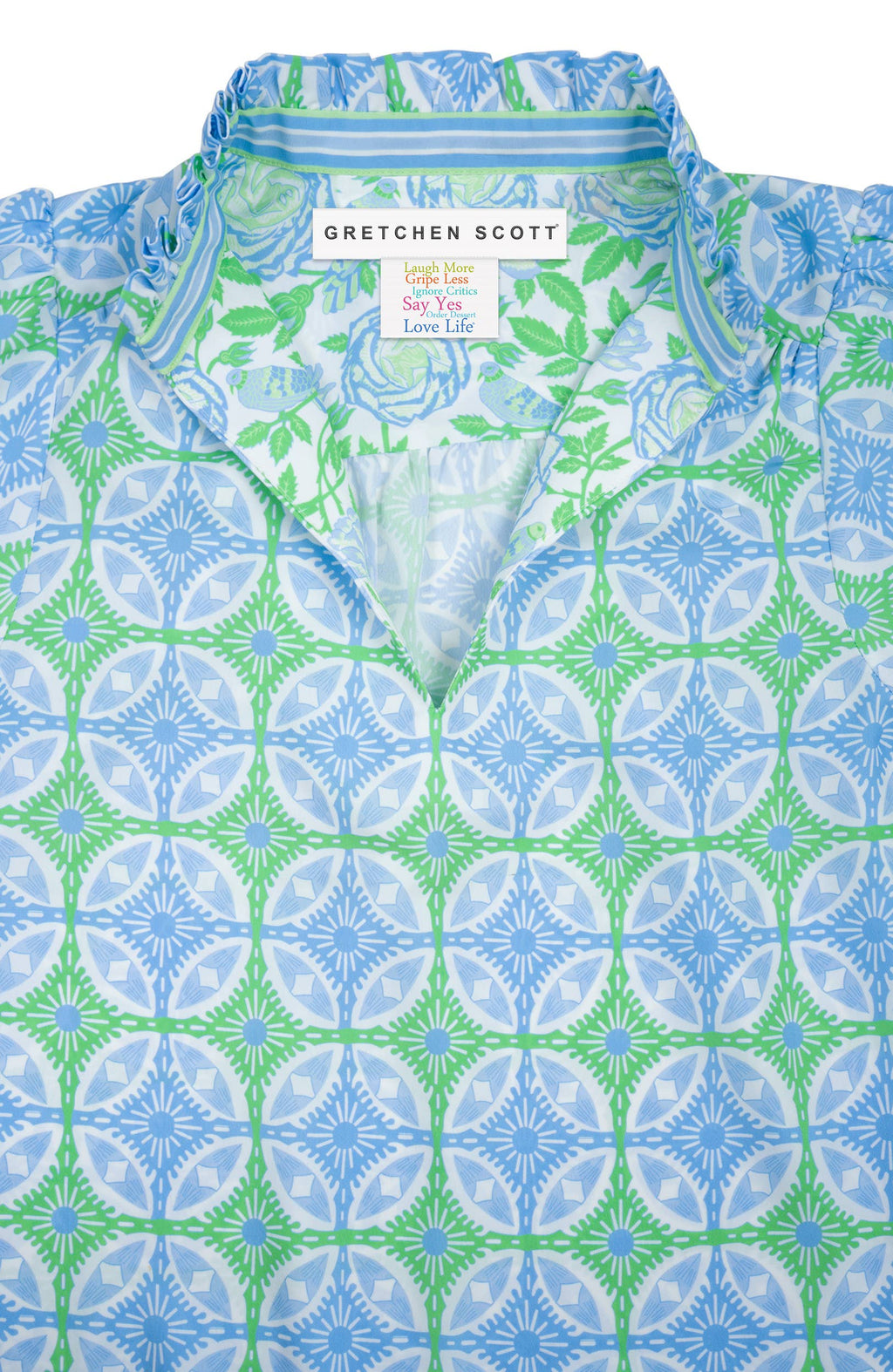 Ruffleneck Tunic - Smell The Roses