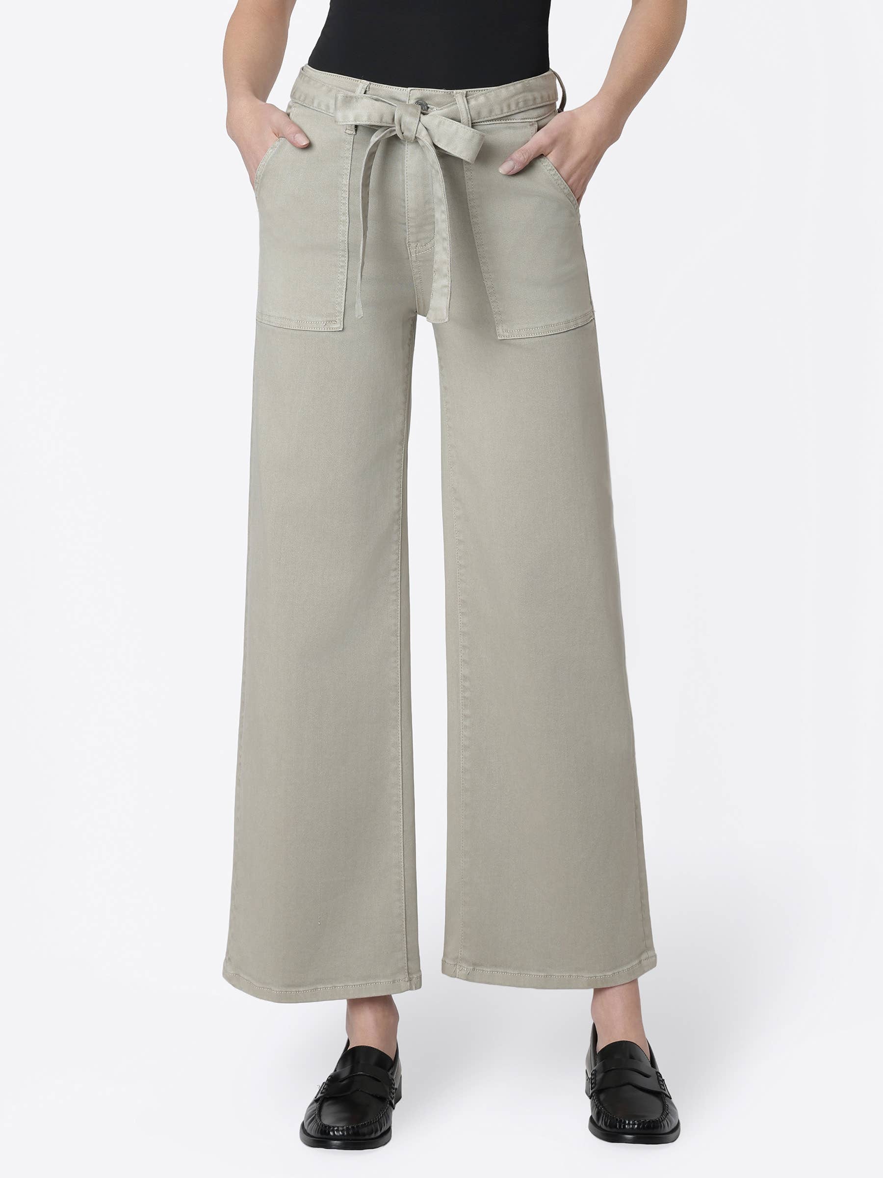 SUPER HIGH RISE SELF TIE BELT WIDE LEG JEANS LV2237LST