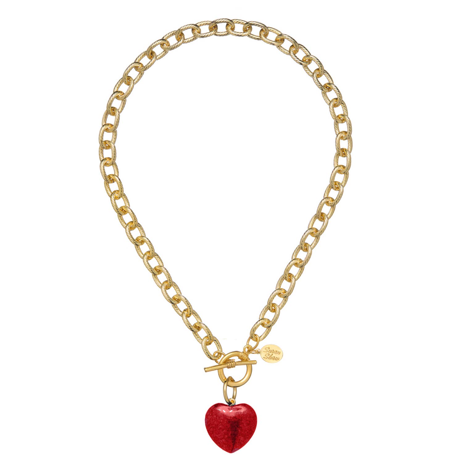 Stone Heart Toggle Necklace