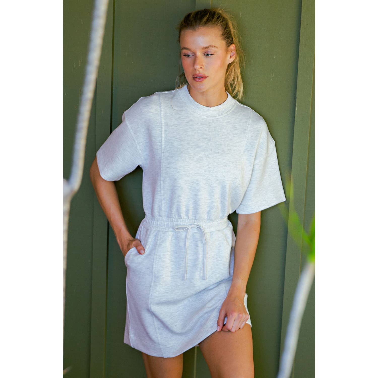 MODAL SCUBA LUXE SHORT SLEEVE MINI DRESS