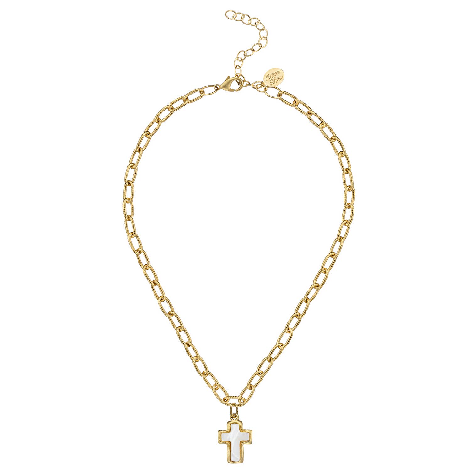 Mother of Pearl Cross Necklace