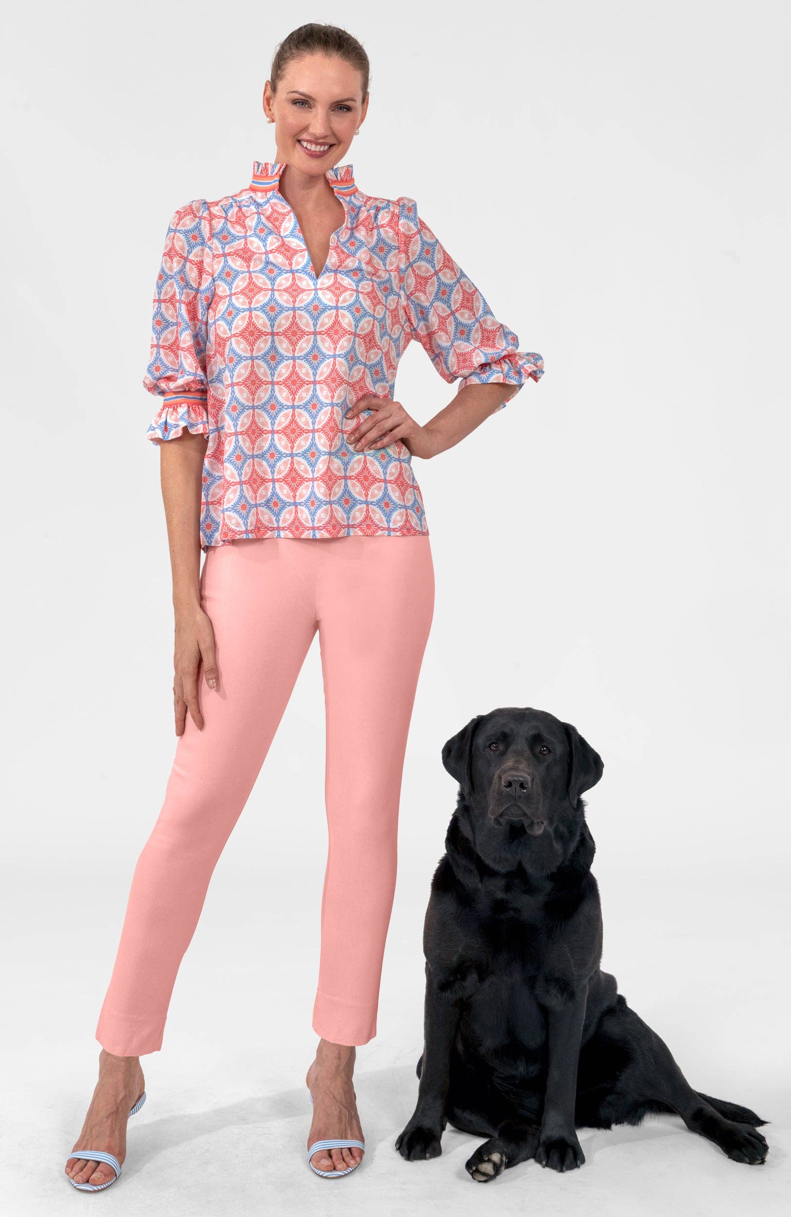 Ruffleneck Tunic - Smell The Roses