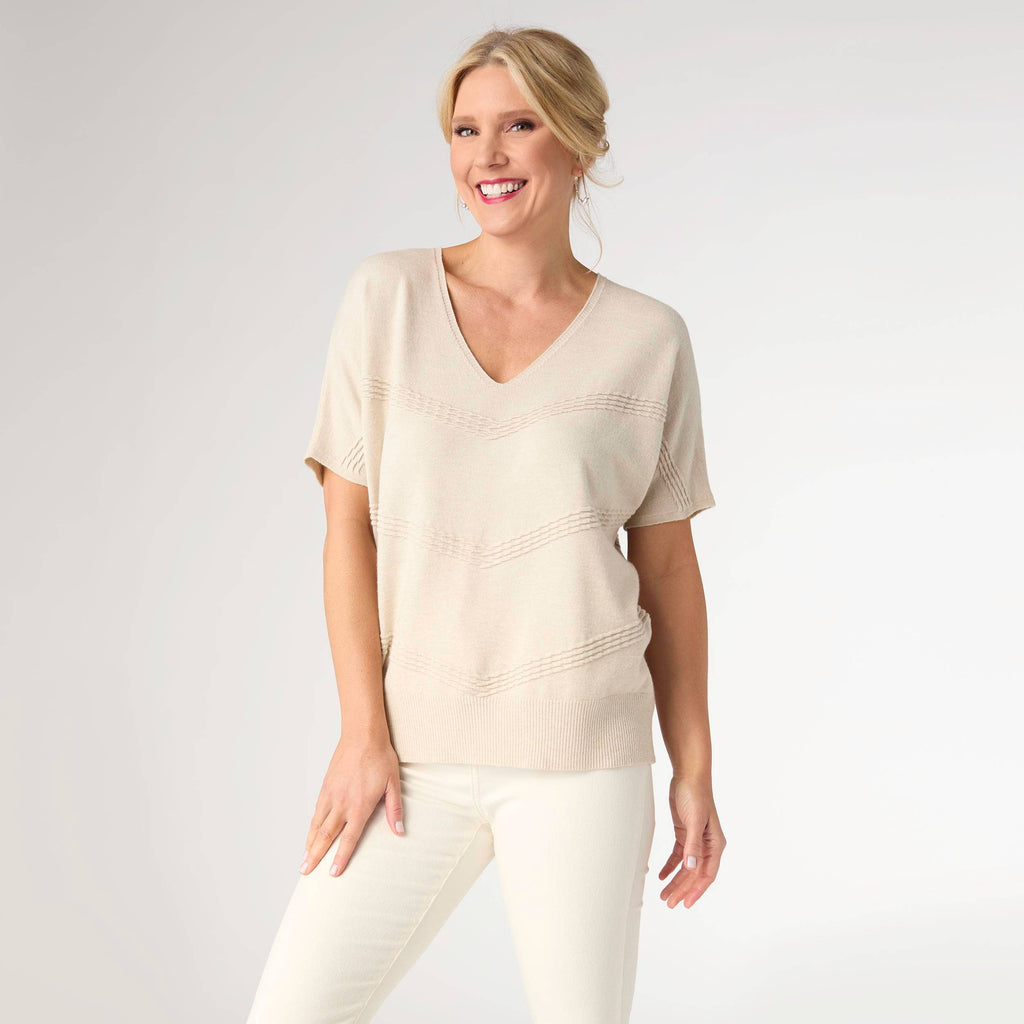 Lightweight Heavenly-Luxe Short Sleeve V-Neck Sweater