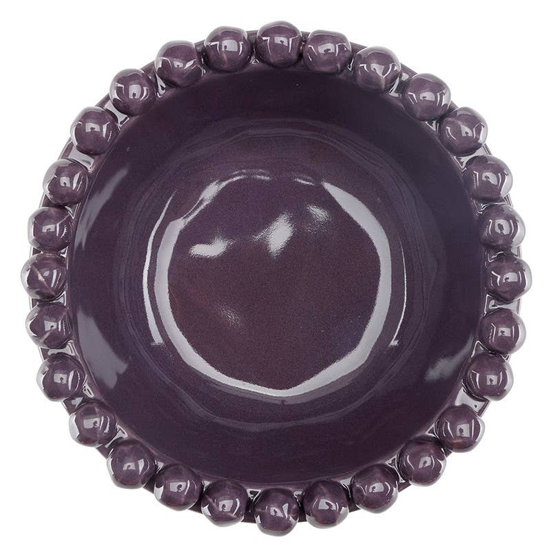 Ceramic Beaded Bowl - Small - Aubergine