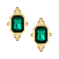 Emerald Crystal Rectangle Studs