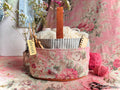 Rosewood Caddy– Handmade USA Floral Yarn & Notions Organizer, Atenti Project Bag