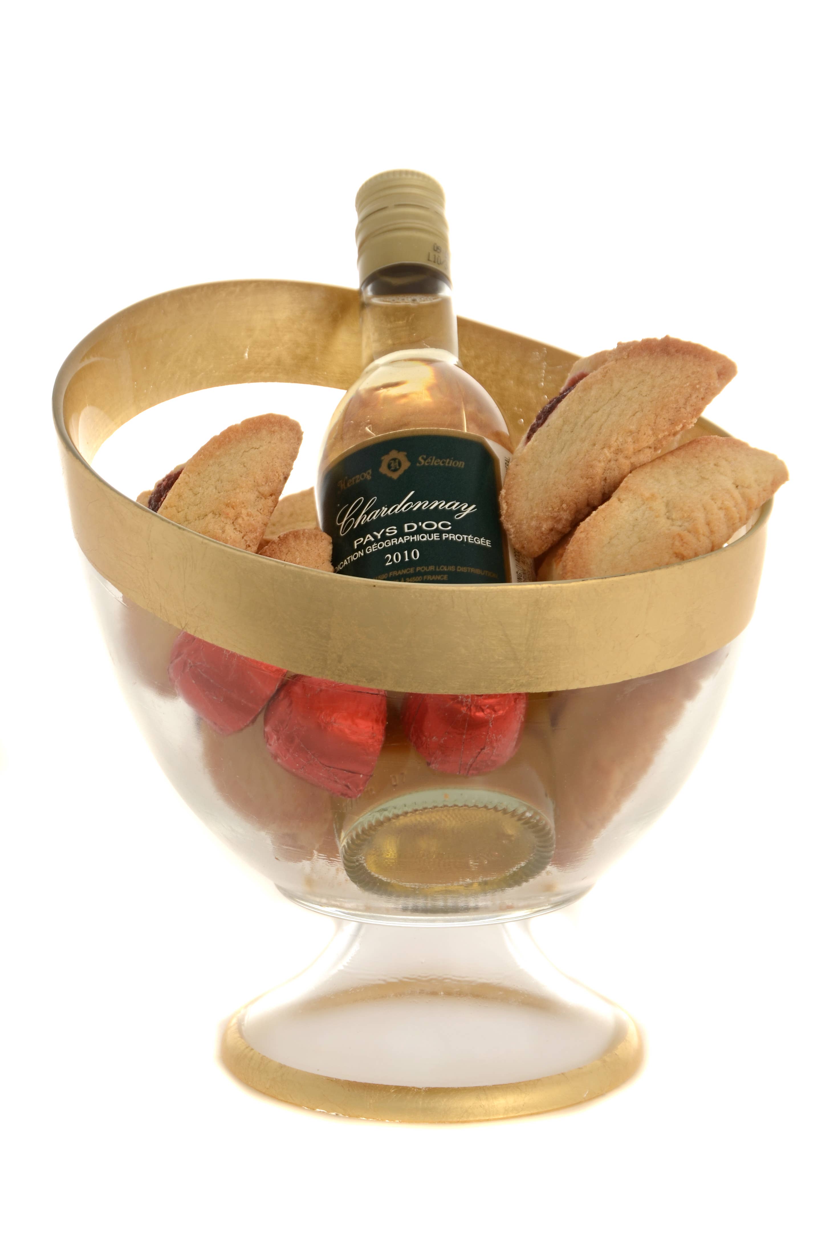 6.75"D Gold Footed Candy Bowl