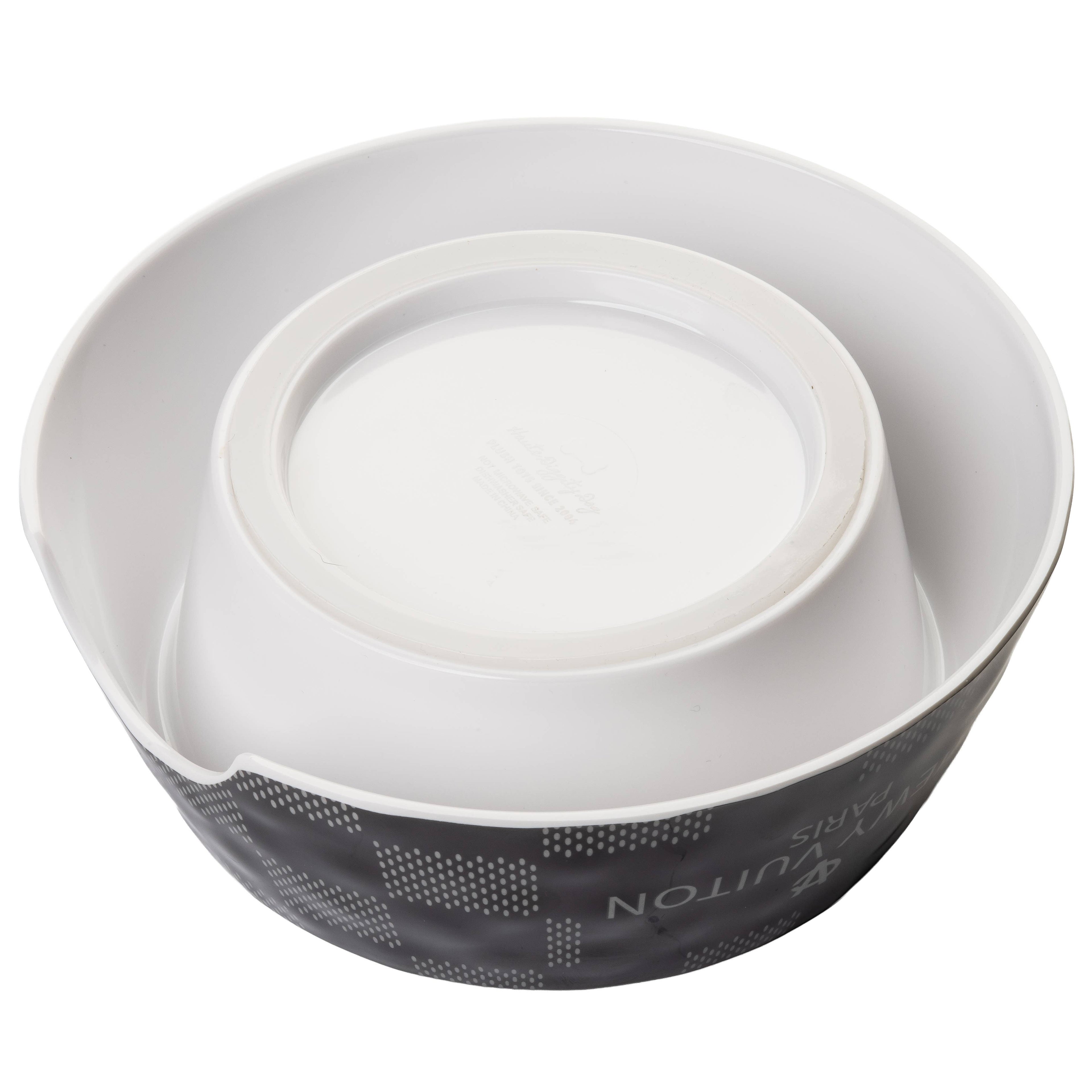 Black Checker Chewy Vuiton Bowl