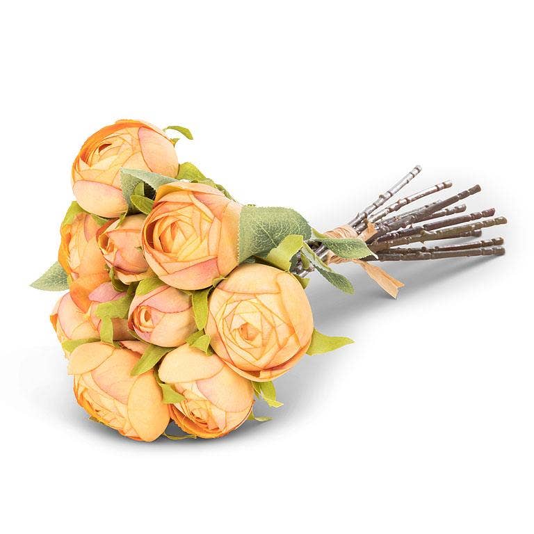 Peony Bud Bouquet-Ylw-10"H