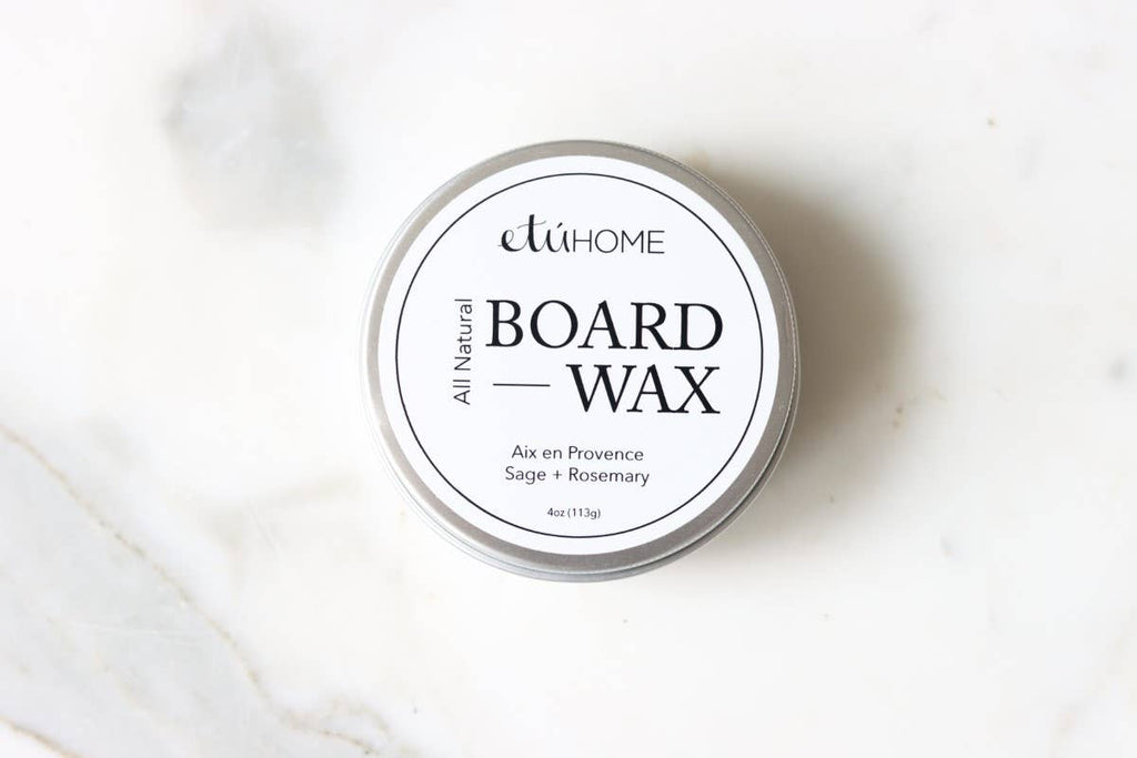 All-Natural Wood Board Wax with Cloth Pad | Rosemary & Sage