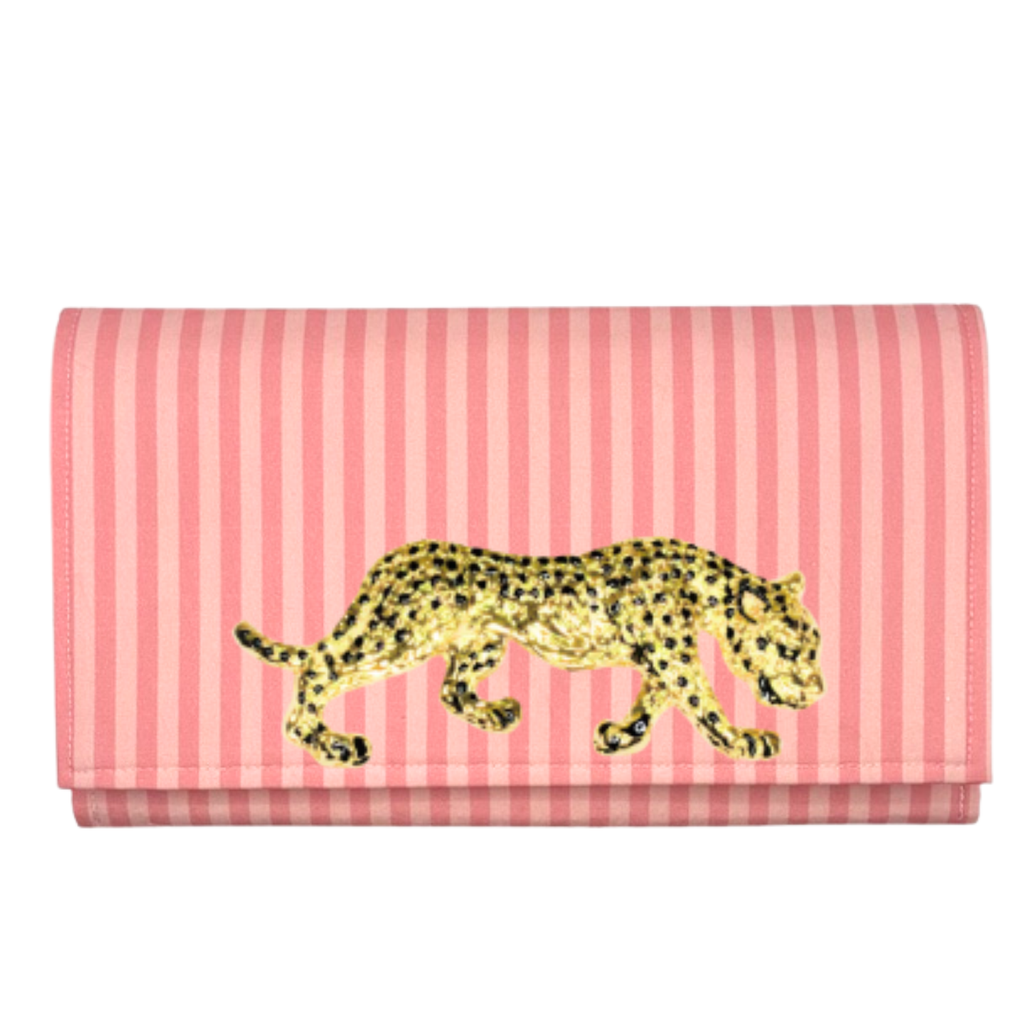 Pink on Pink Stripe Clutch