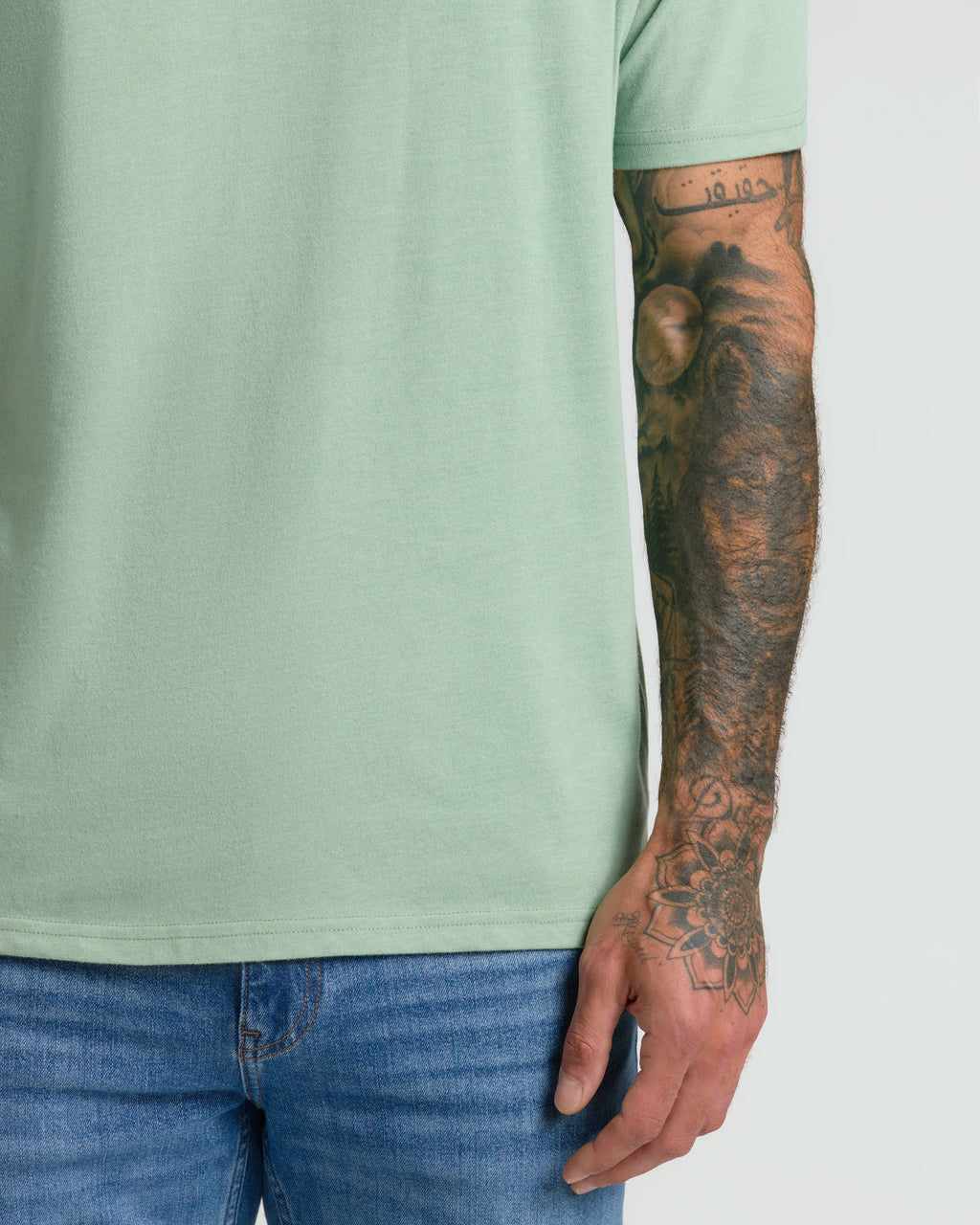 Heather Slate Green Classic Crew Neck