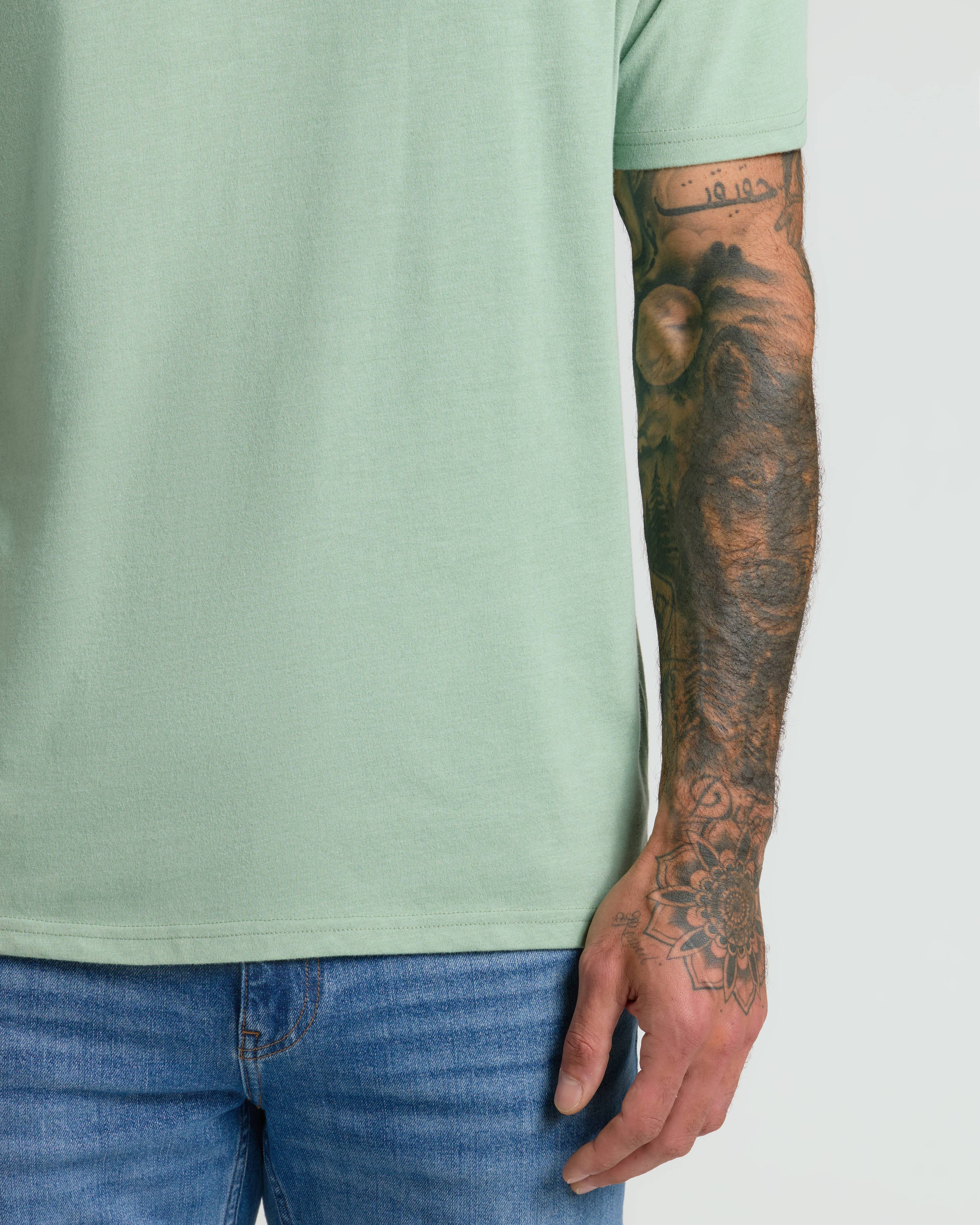 Heather Slate Green Classic Crew Neck