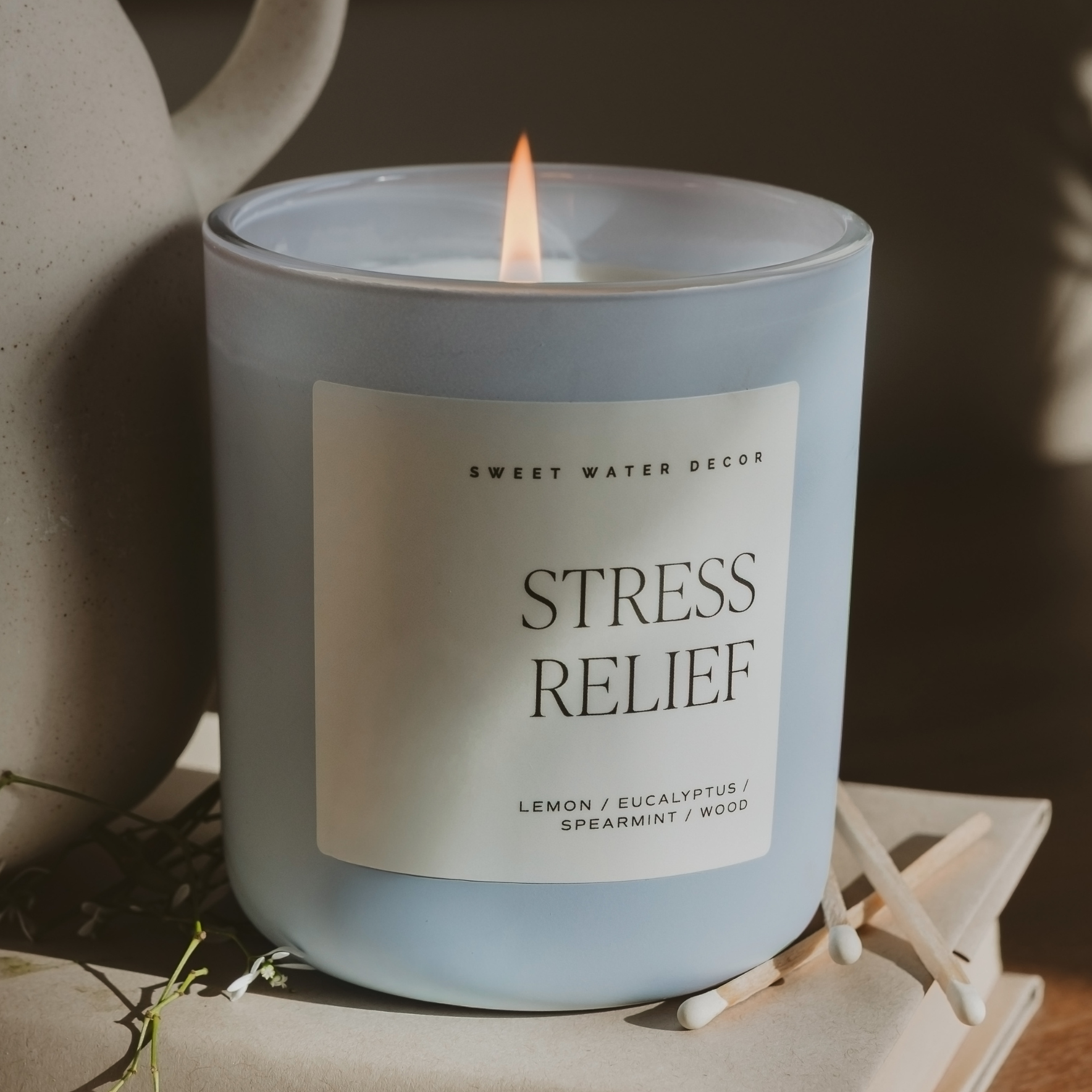 *NEW* Stress Relief 15 oz Soy Candle, Matte Jar - Home Decor