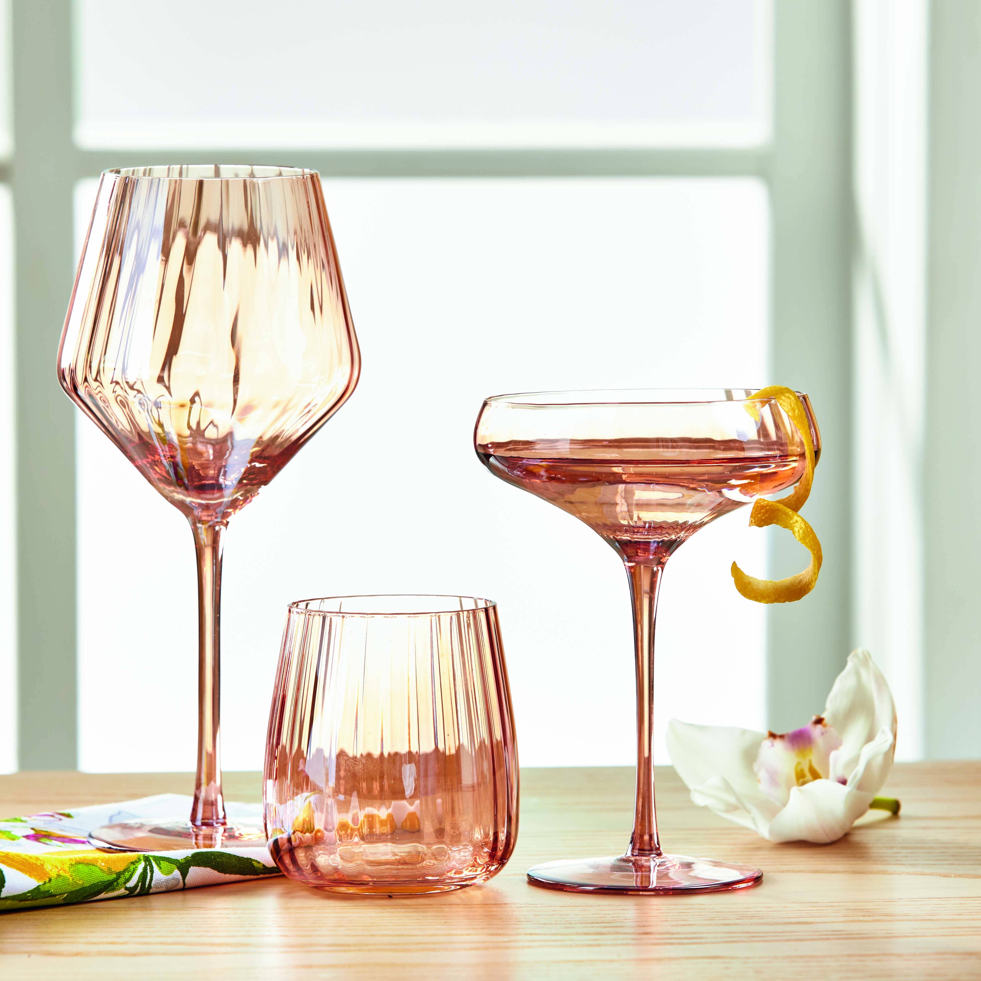 Chelsea Iridescent Optic Coupe Glass Blush Everyday