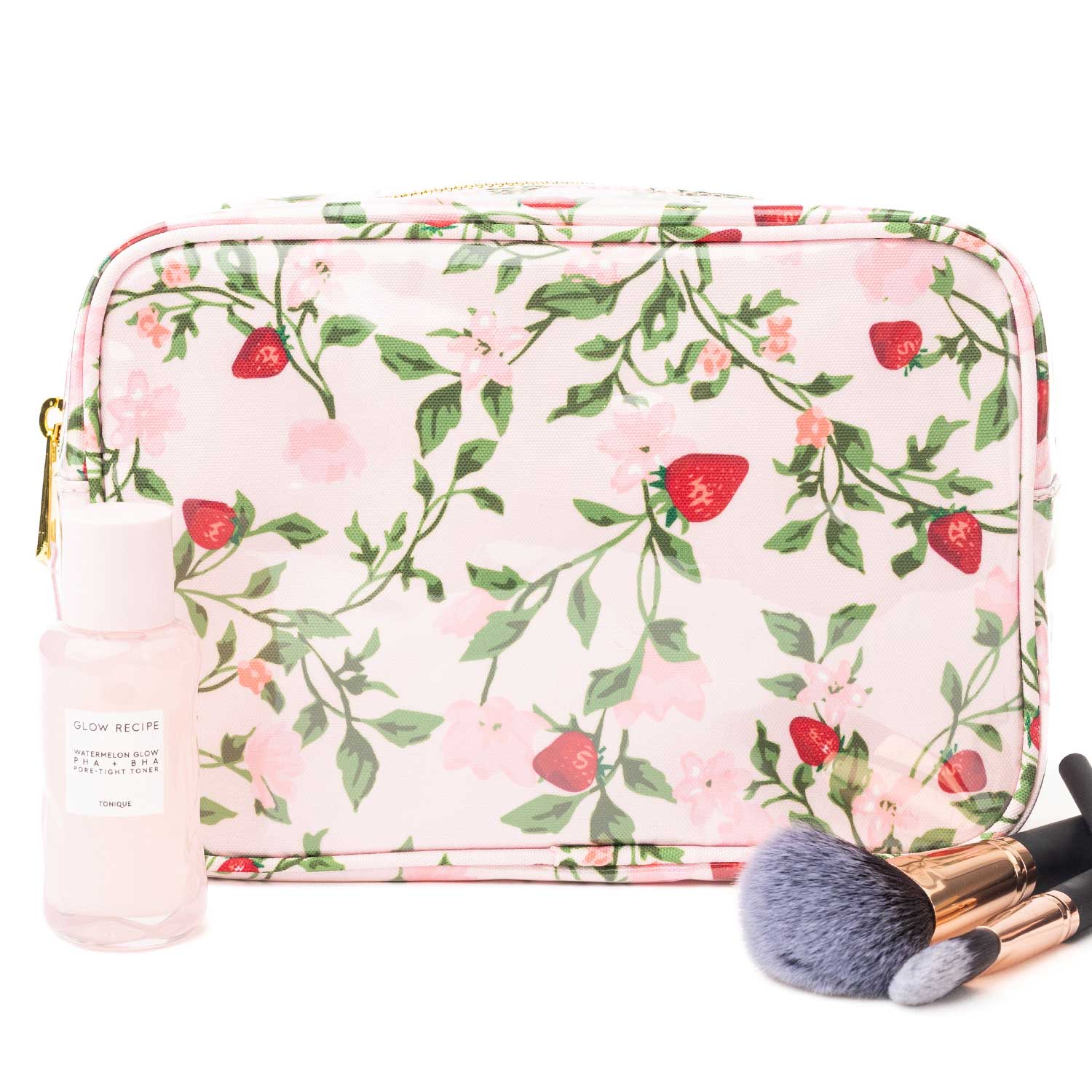 Berry Botanical Clear Coated Rectangular Cosmetic Case