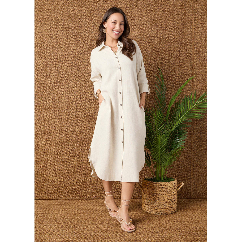Keira Long Sleeve Dress with Back Button Detail