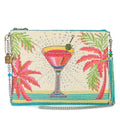 Palm Paradise Beaded Cocktail Crossbody Handbag