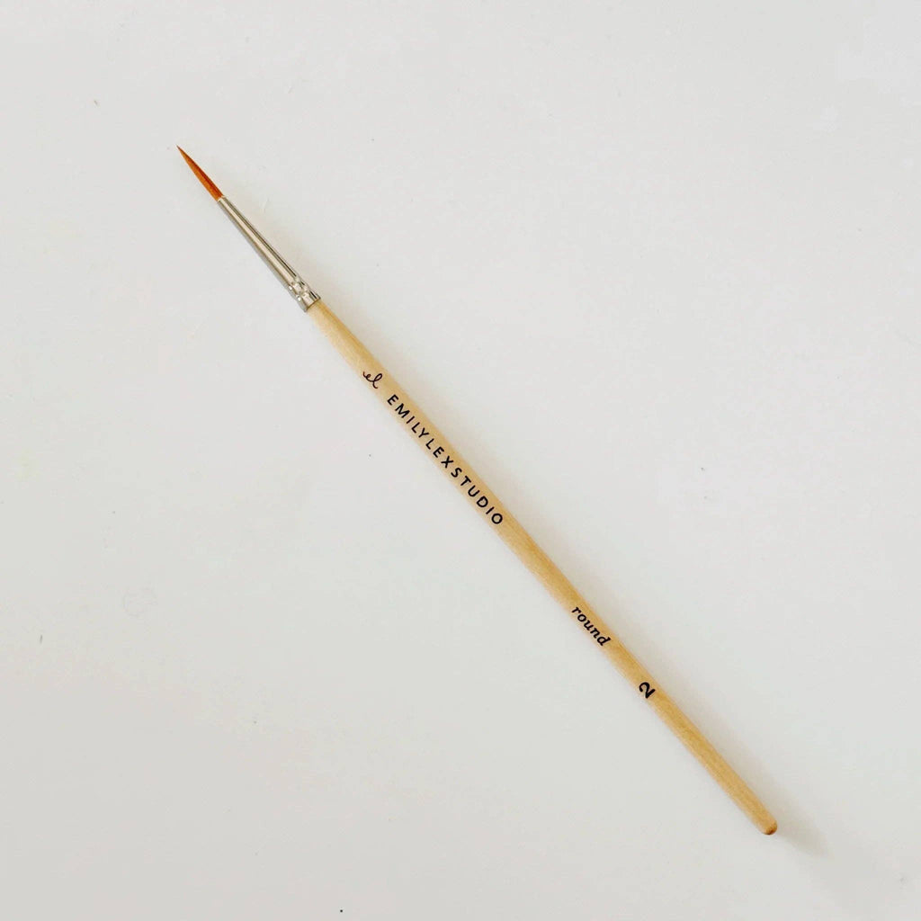 Watercolor paintbrush set of five wood brushes